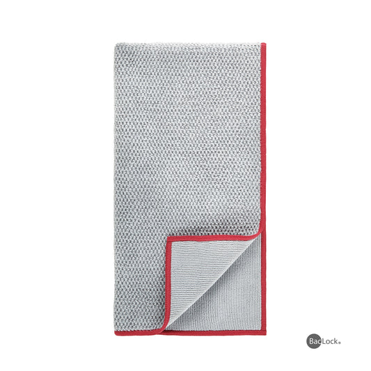 Diamond Textured Kitchen Towel grey w/red trim