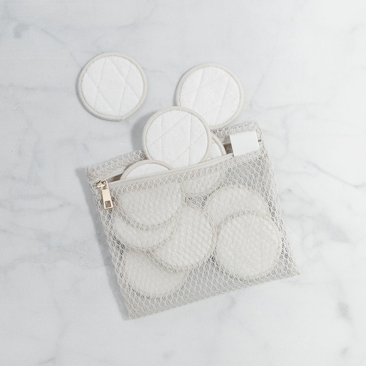 Microfiber & Bamboo Reusable Rounds with Mesh Bag