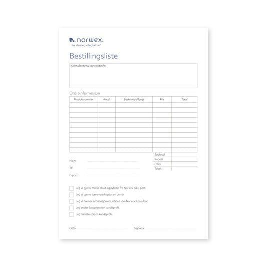 Bestillingsliste - A4 / A5x2 (A4) PDF