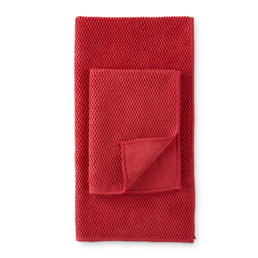Diamond Texture Kitchen Towel and Cloth Set, Cranberry LE