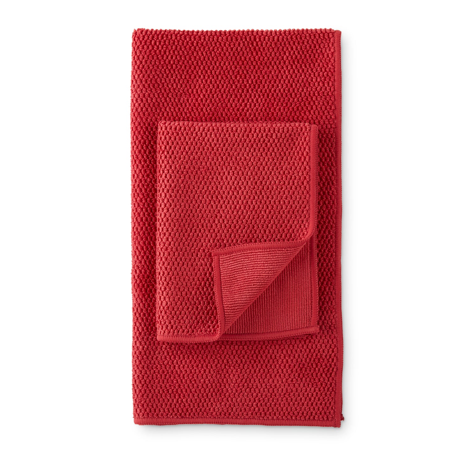 Diamond Texture Kitchen Towel and Cloth Set, Cranberry LE