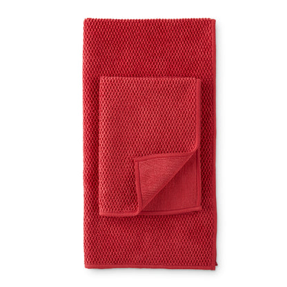 Diamond Texture Kitchen Towel and Cloth Set, Cranberry LE