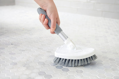 Hand-Held Tub and Tile Cleaning Attachment with Bristles and Multiuse handle